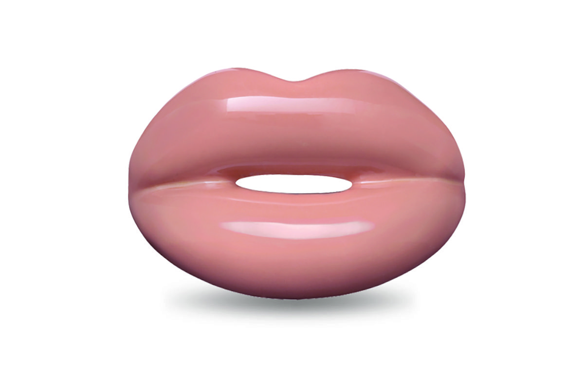  Nude Hotlips ring created in hand painted enamel and 100% recycled sterling silver by Solange Azagury-Partridge