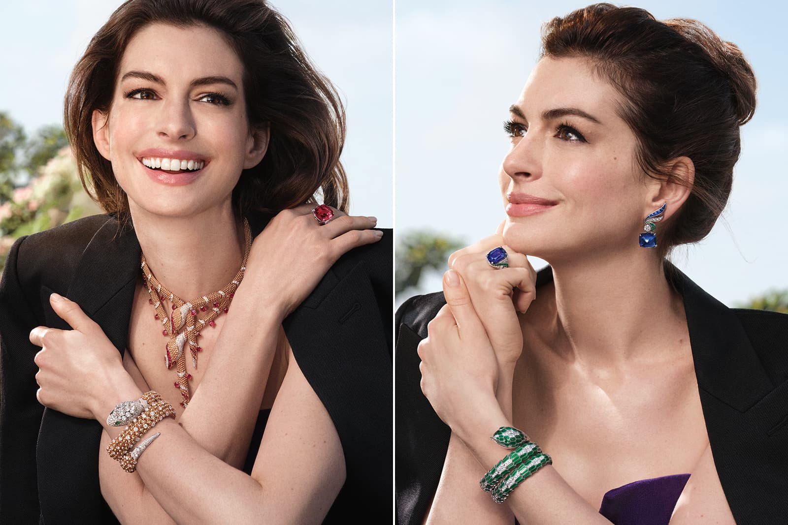  Actress Anne Hathaway is an ambassador for Bulgari High Jewellery and can be seen here wearing pieces from the Eden The Garden of Wonders collection