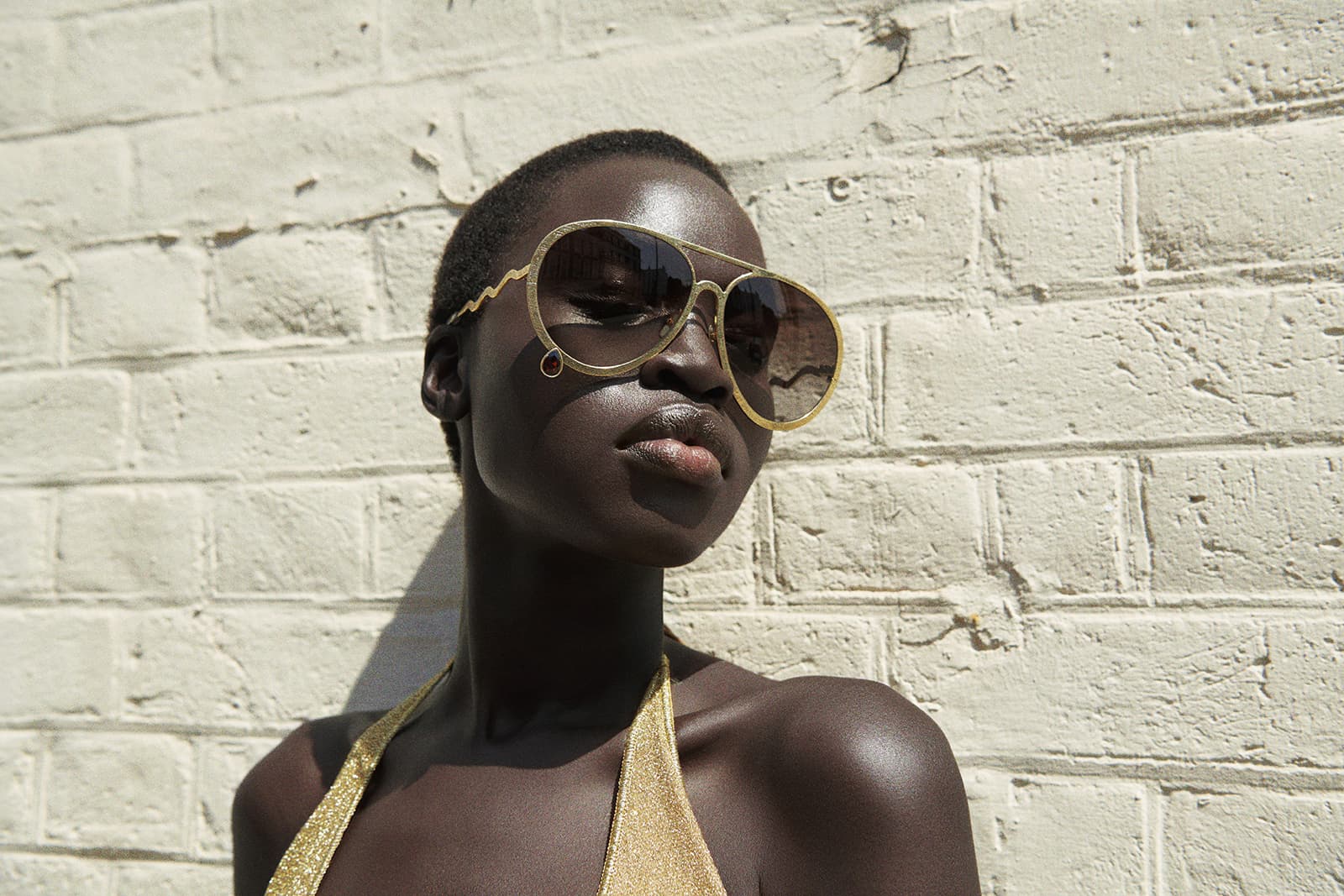  Francis de Lara Eyewear crafted from gold plated titanum and set with precious gemstones