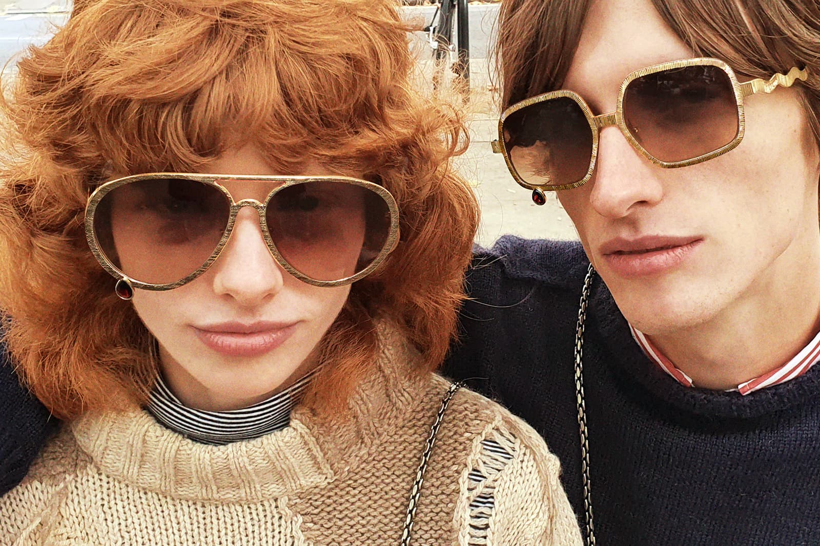 Models wearing the unisex Francis de Lara Eyewear