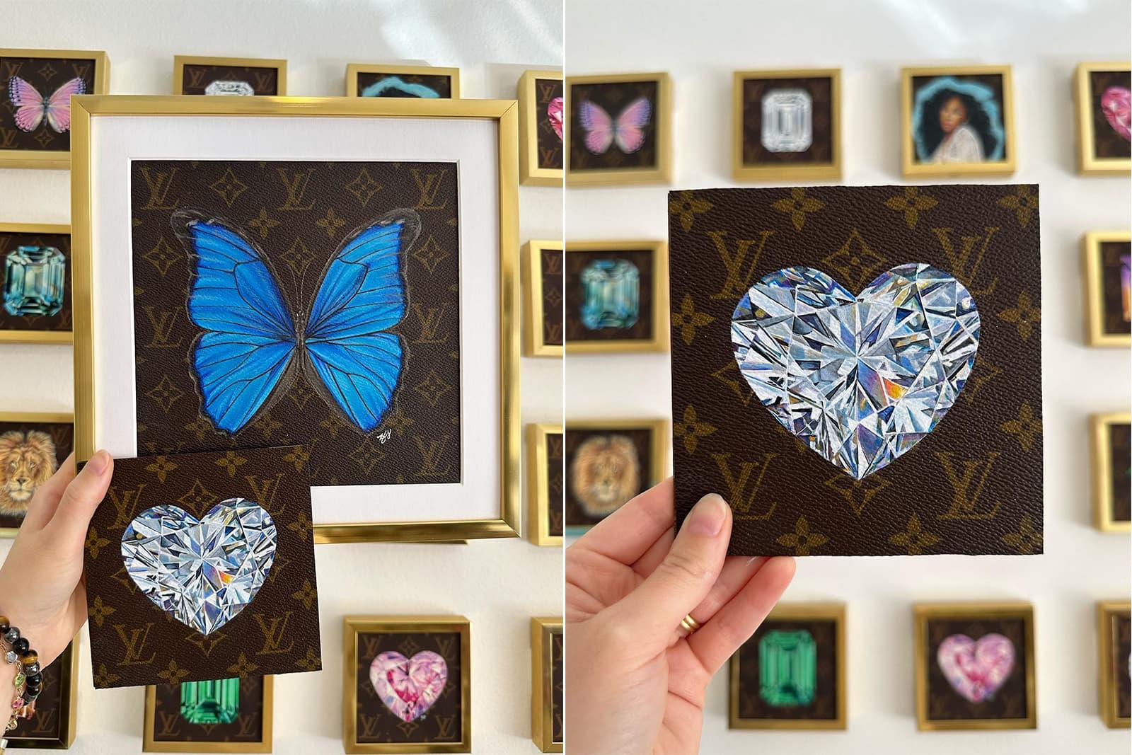  Close up of the diamond heart gem painting by Hadden Sharapov