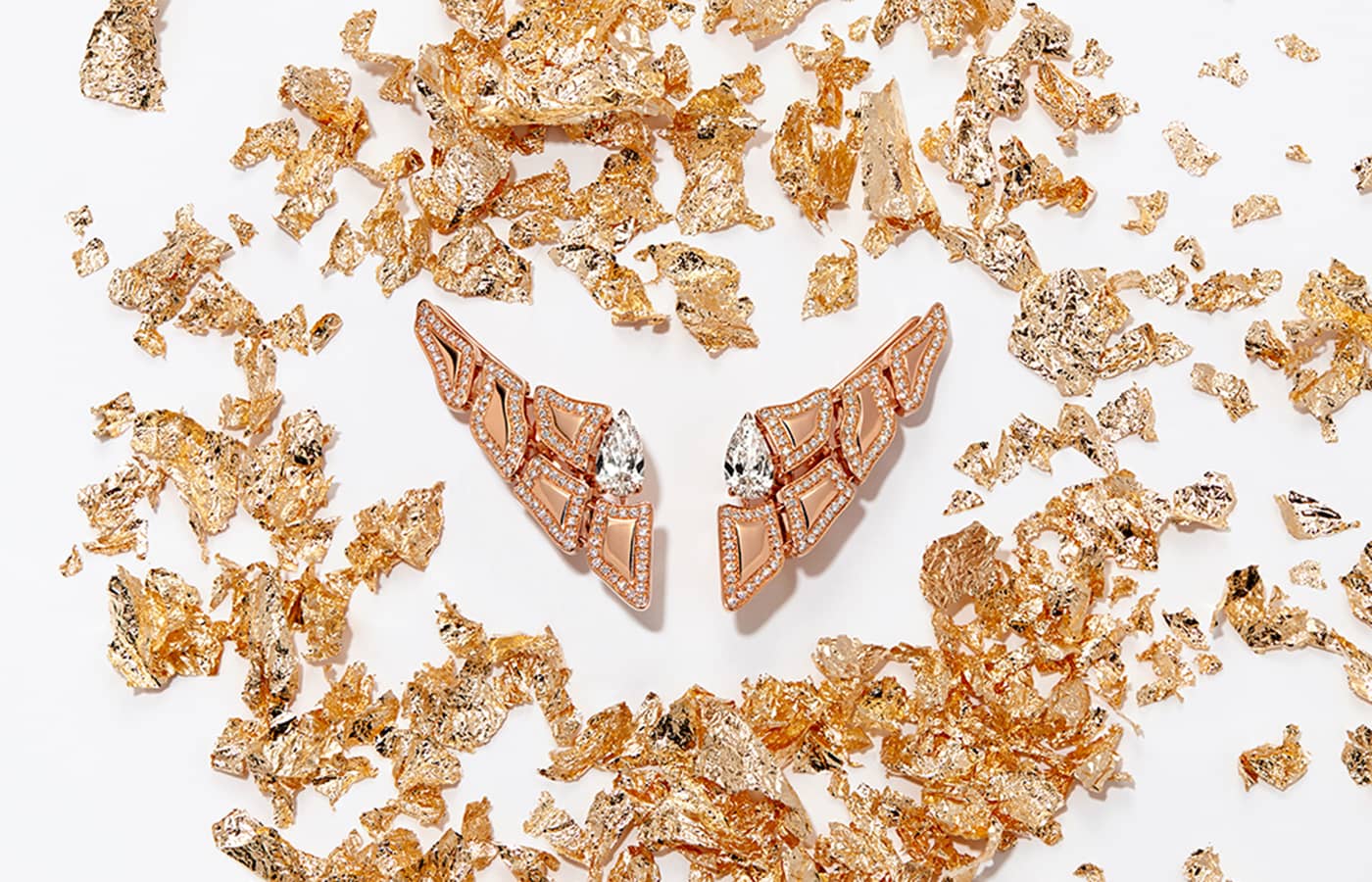  Orlov Croco Dream Skin earrings in rose gold and diamond