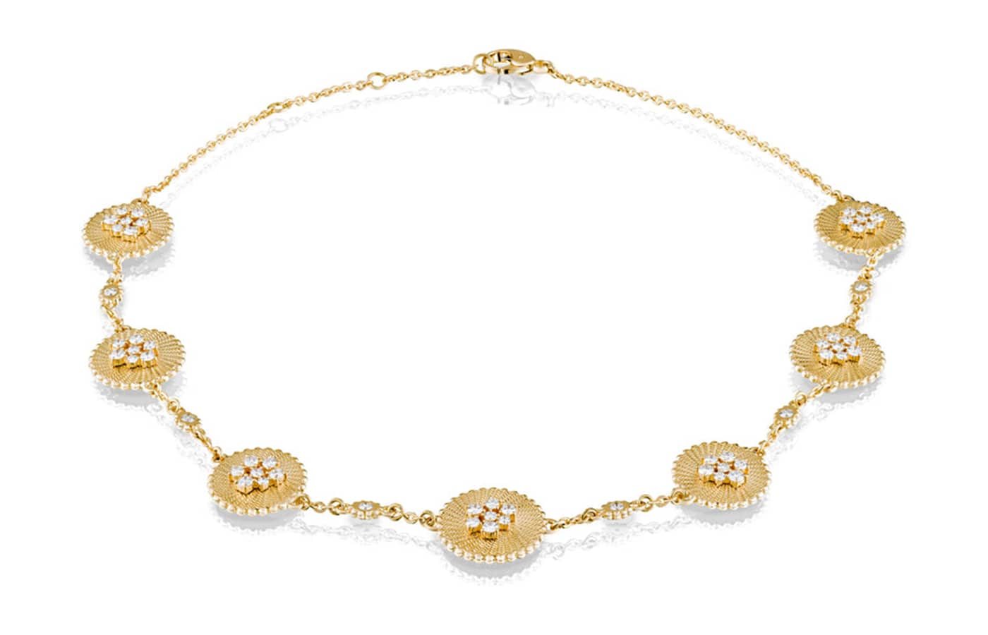  AWKN1 Seven Sister Full Diamond necklace in yellow gold and diamond