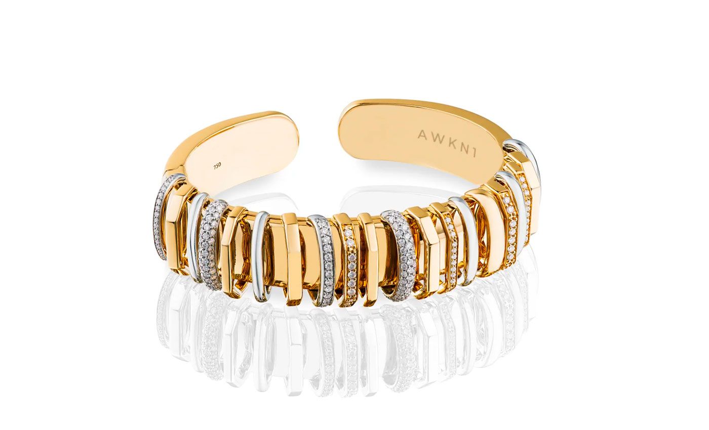  AWKN1 Akasha bracelet in yellow gold, white gold, rose gold and diamond