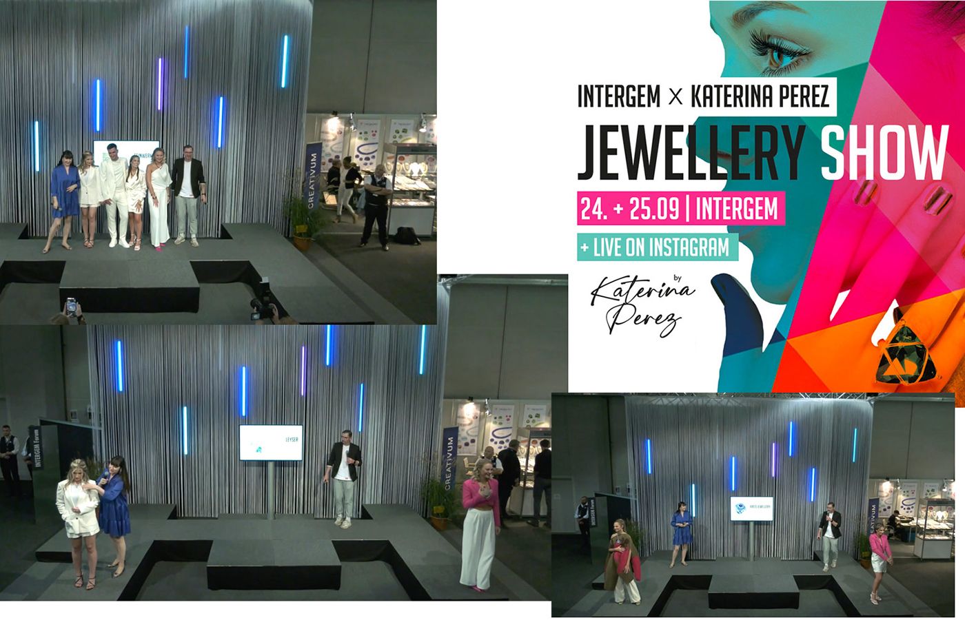 Katerina Perez styling jewellery at the InterGem trade show in Idar-Oberstein in September 2022