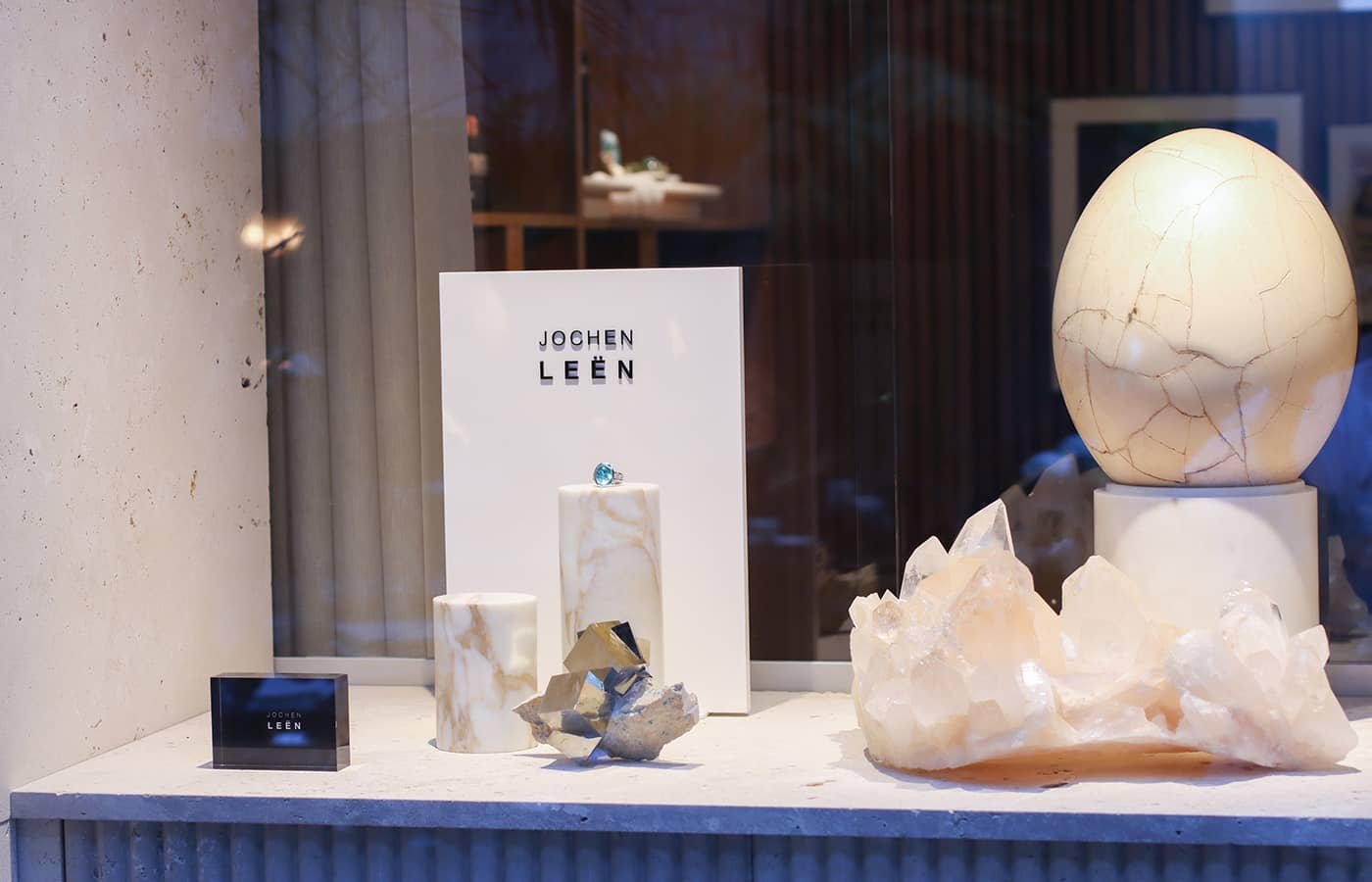  Jewellery and minerals on display at La Butte aux Bois Hotel in Belgium, owned by jeweller and collector Jochen Leën