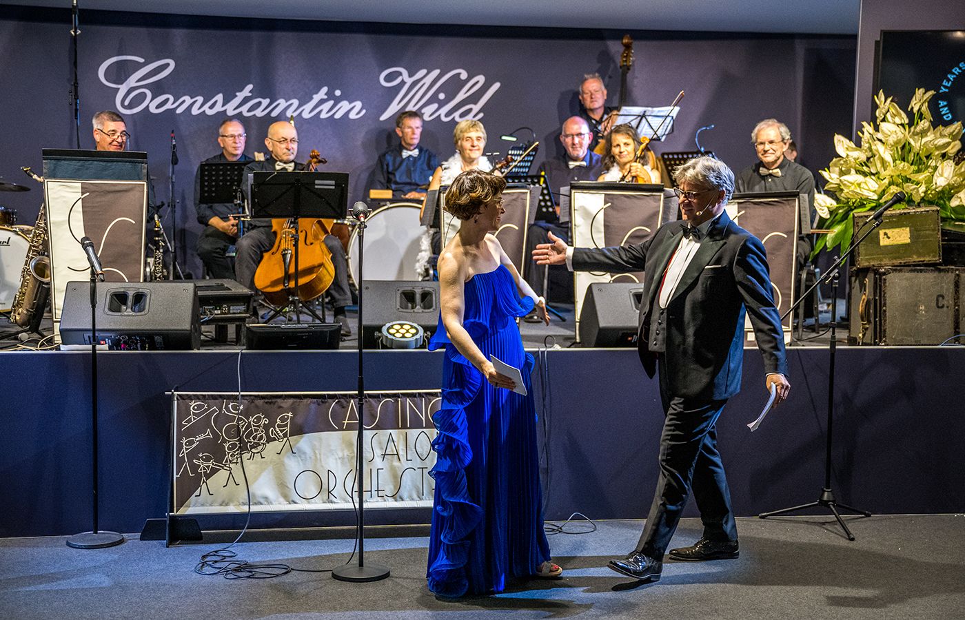 Constantin Wild prepares to make a speech at the 175th anniversary celebrations of his family business in July 2022
