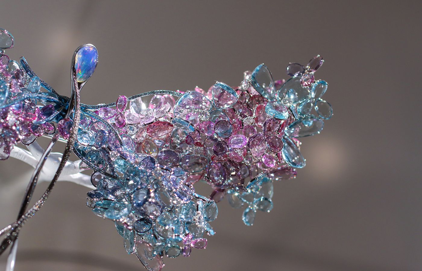  Feng J Blooming Dragonfly Diva brooch is set with the designer's signature rose-cut  gemstones