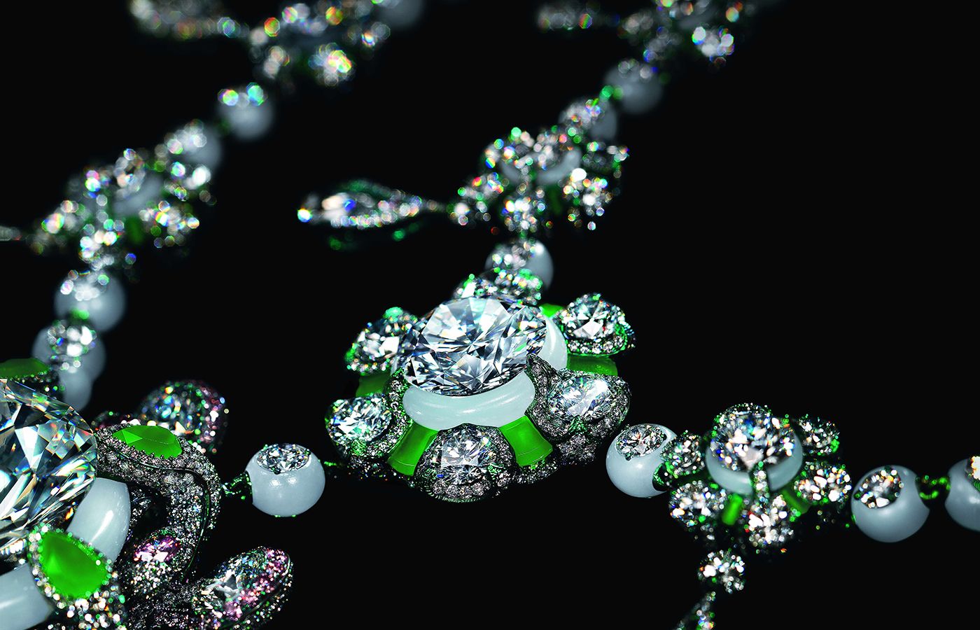  These coloured gemstones are used to accentuate the brilliance of the diamonds
