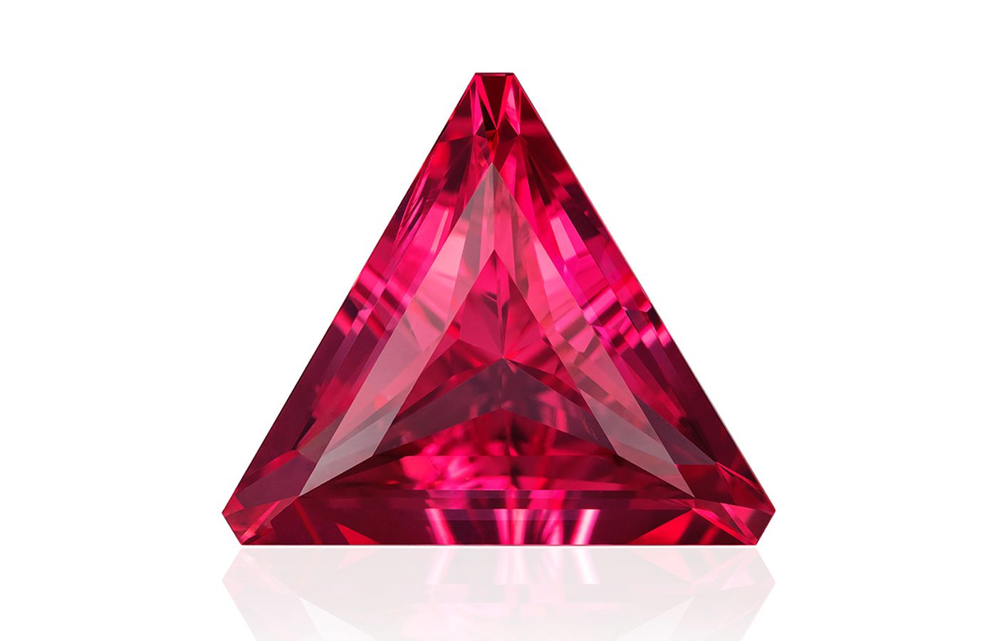  A triangular-shaped deep red spinel from Constantin Wild 