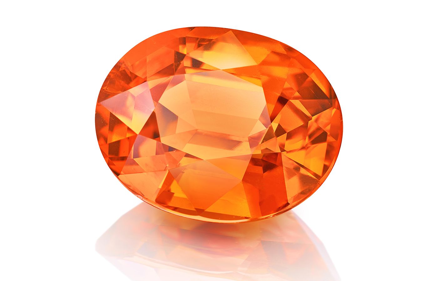  An oval-shaped Mandarin garnet gemstone from Constantin Wild