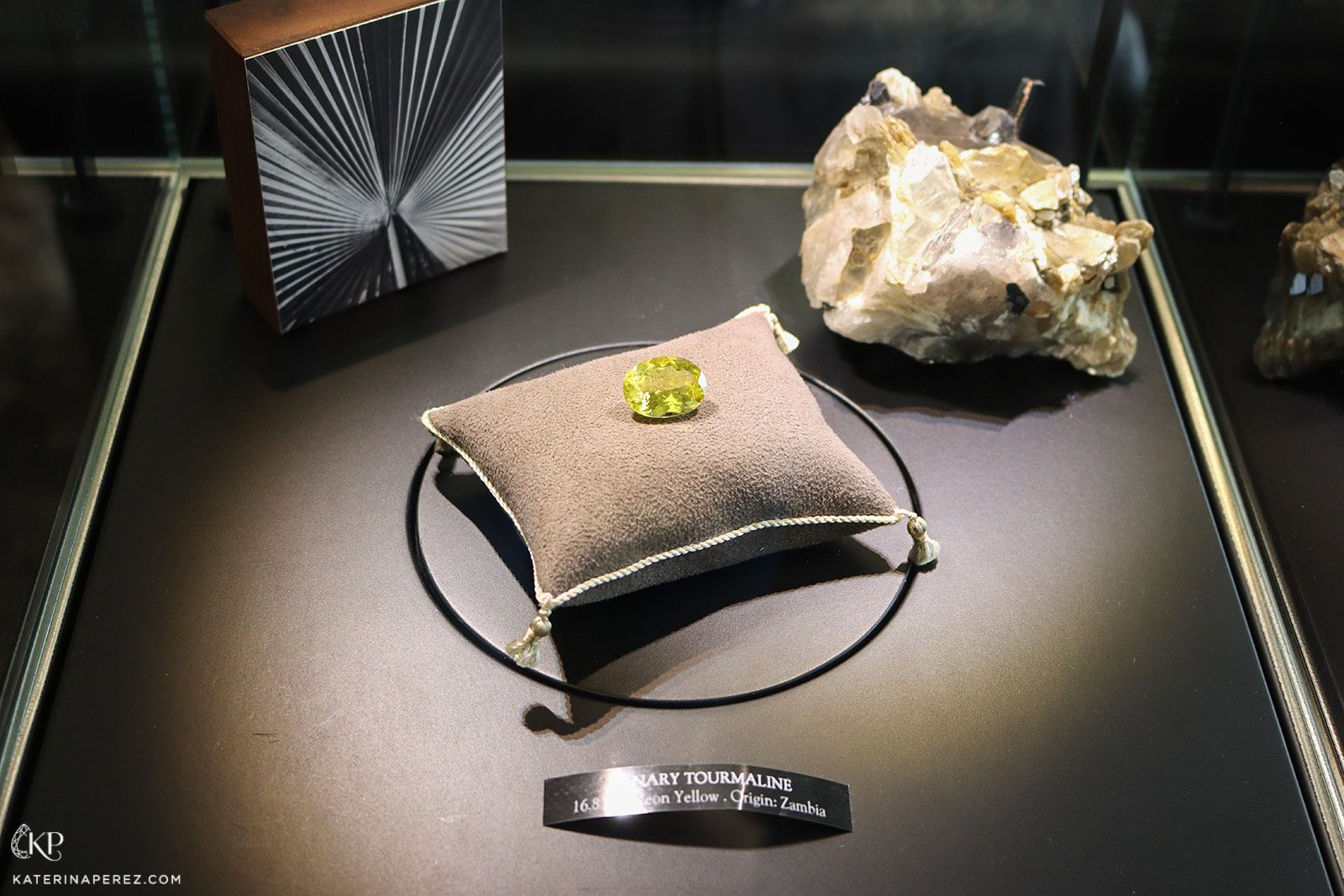  An oval-shaped 16.8 carat canary yellow Zambian tourmaline presented by Constantin Wild