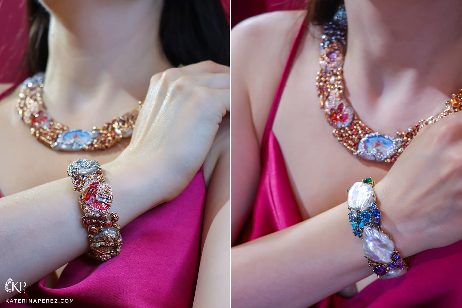  Katerina Perez highlights how the Harem's Garden High Jewellery bracelet by Alessio Boschi can be worn in two ways