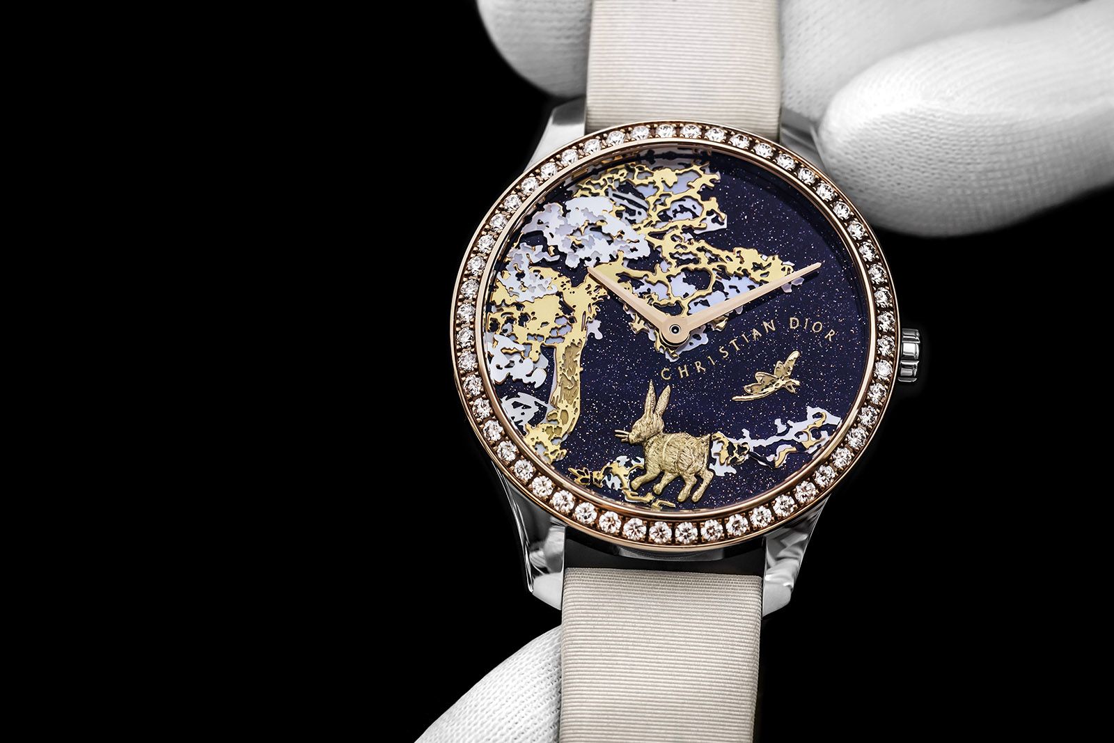  Dior Grand Soir Year of the Rabbit watch in gold, mother of pearl and diamond