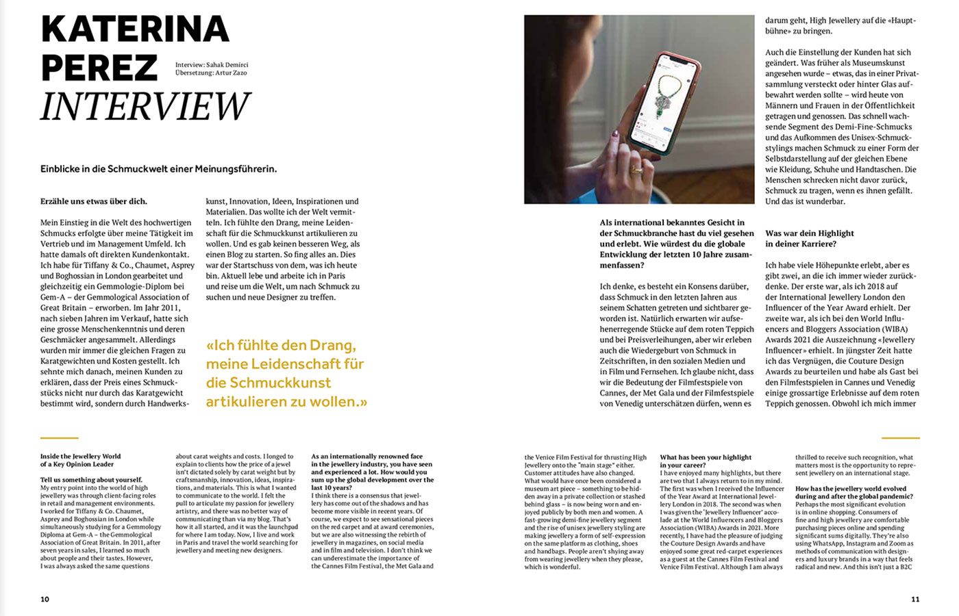  A closer look at the interview between Katerina Perez and Sahak Demirci, CEO of Sahak Fine Swiss Jewellery 