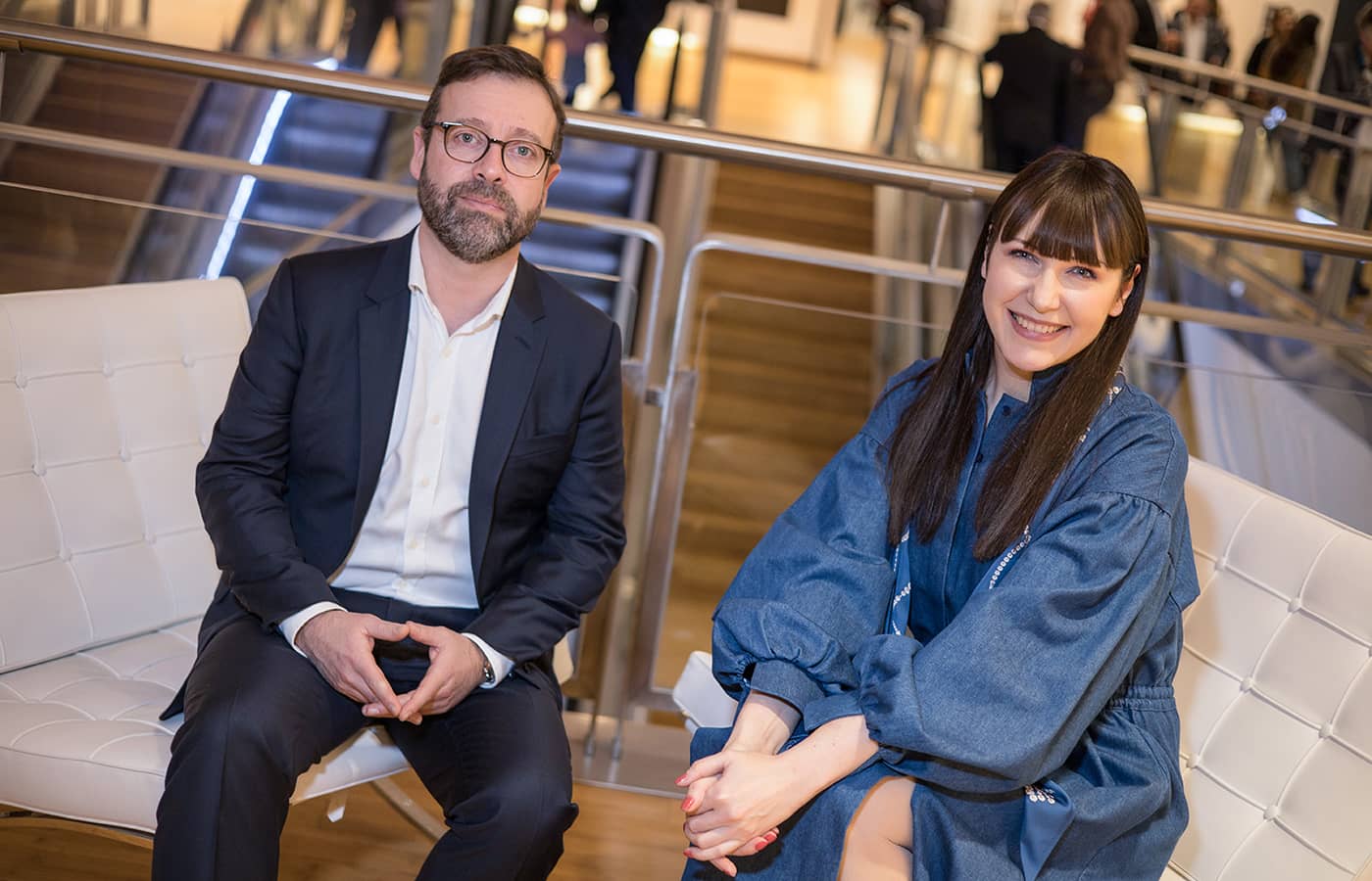 Katerina Perez with Head of Gemstone Services at Christian Dior Couture Dominique Dufermont