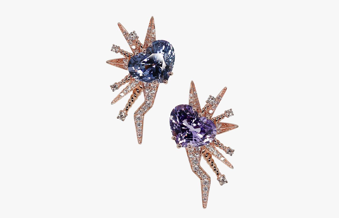  Simone Jewels Bombshell Certified earrings in rose gold, spinels and diamonds