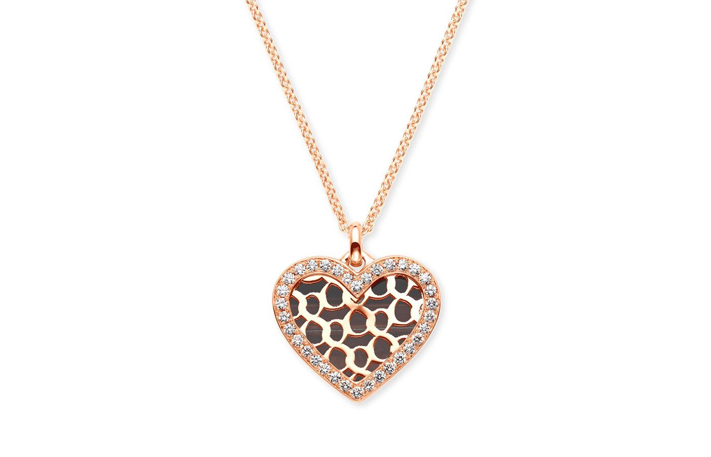  Bucherer Fine Jewellery Heart pendant in yellow gold, enamel and diamonds 