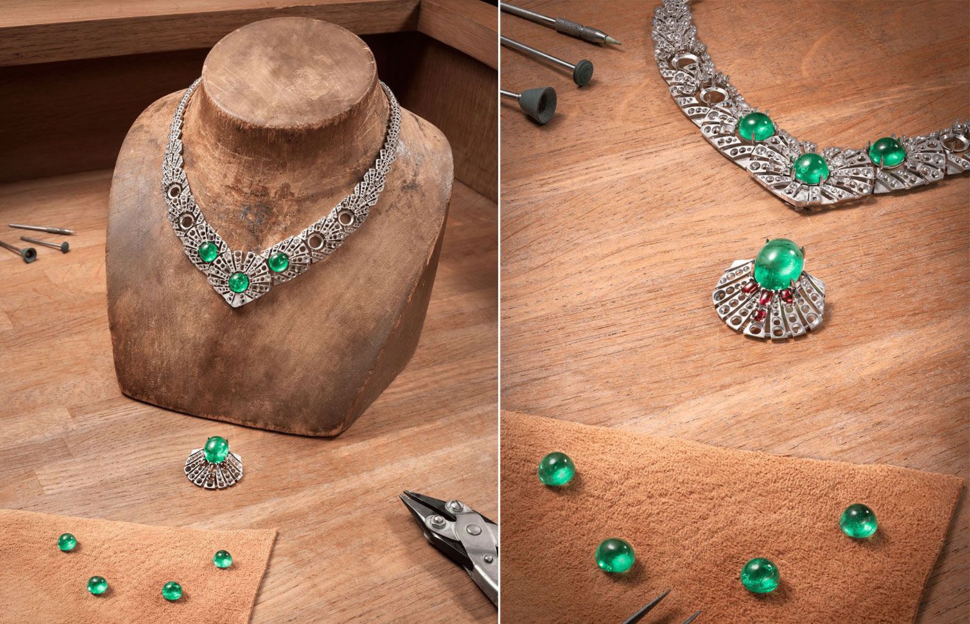  Highlighting the detachable pendant portion of the Cartier Obi necklace from the Beautés du Monde High Jewellery Collection