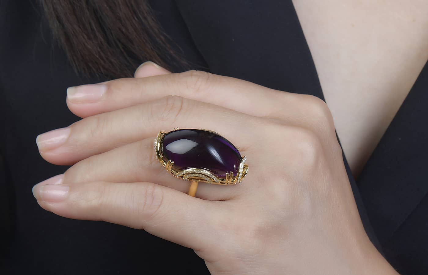  Lionheart gold, amethyst and diamond ring 