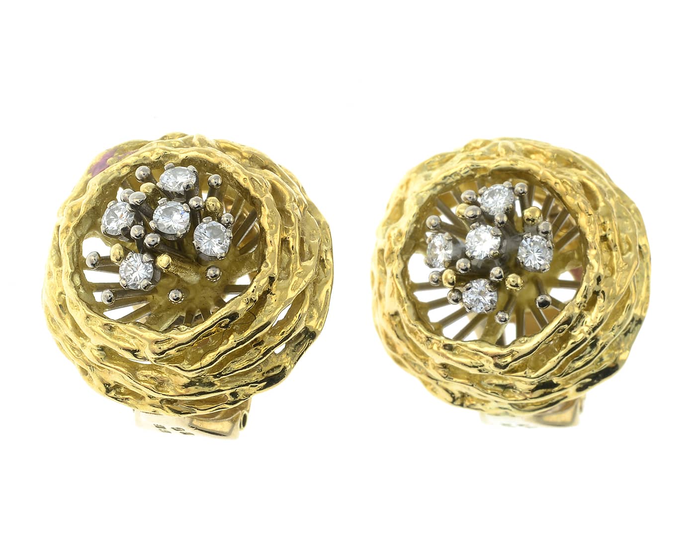  A pair of 1970s gold diamond earrings by David Thomas