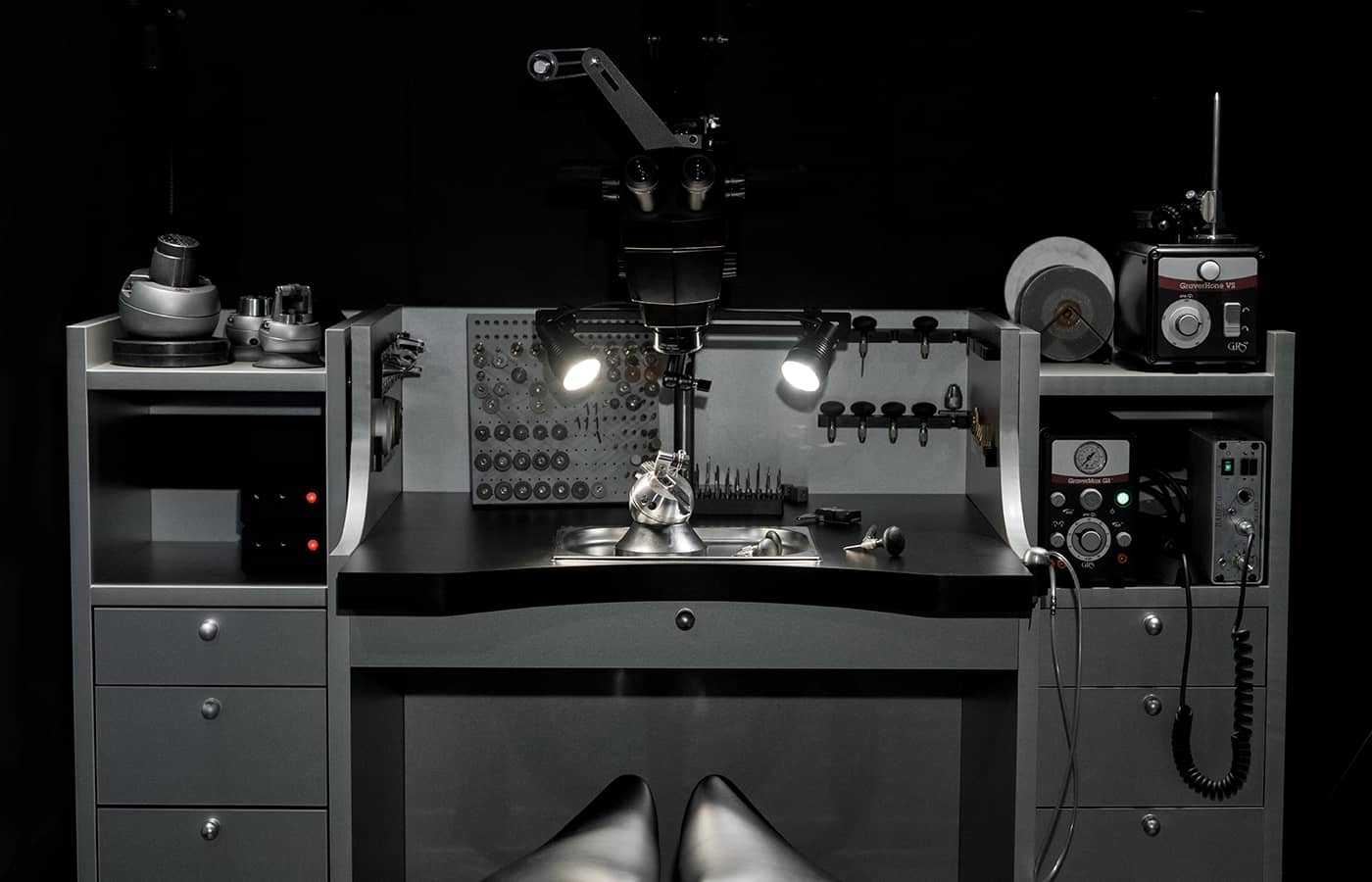  An example of a contemporary jeweller's bench at the the International Jewellery School in St Petersburg 