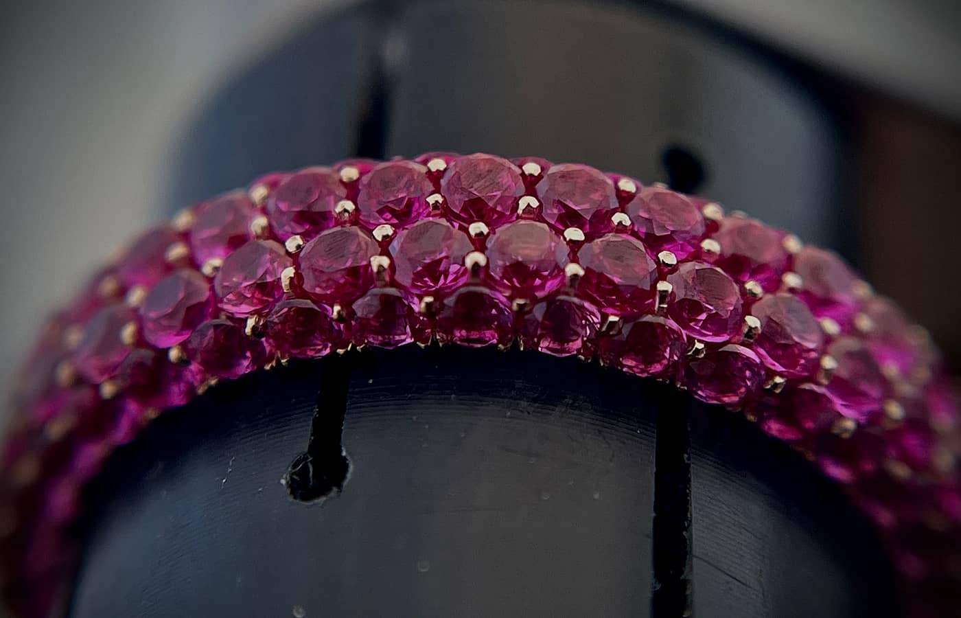 Beautiful examples of coloured gemstone setting courtesy of the International Jewellery School in St Petersburg 