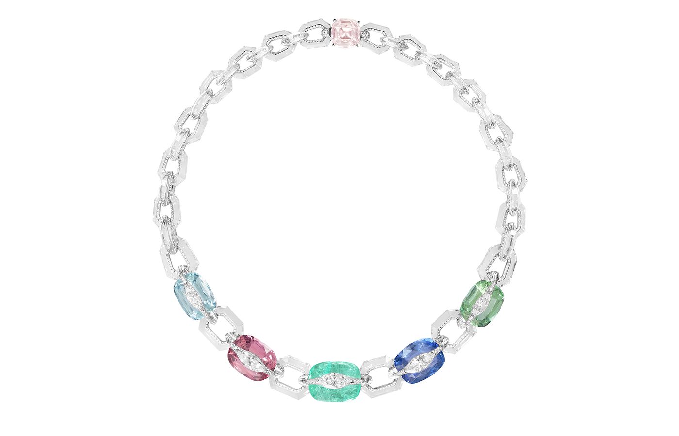  Boghossian High Jewellery necklace in white gold, rock crystal, precious gemstones and diamond
