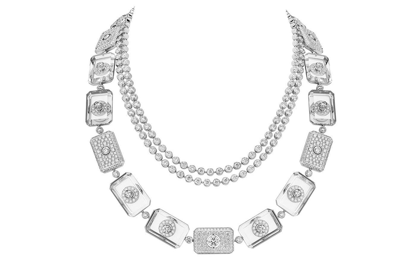  Boghossian High Jewellery necklace in white gold, rock crystal and diamond