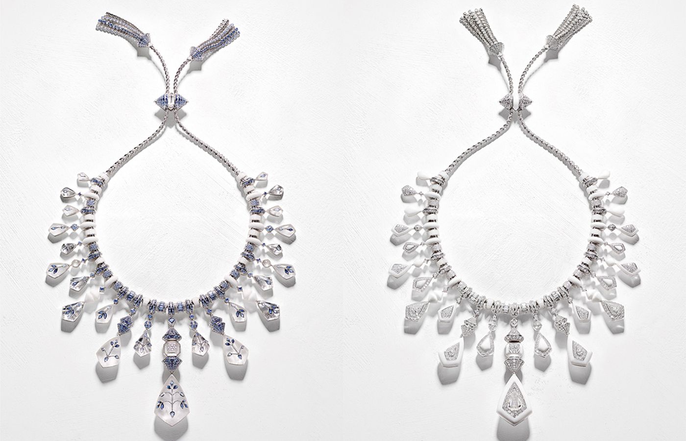  Boucheron Johdpur High Jewellery neckalce in white gold, rock crystal and diamond