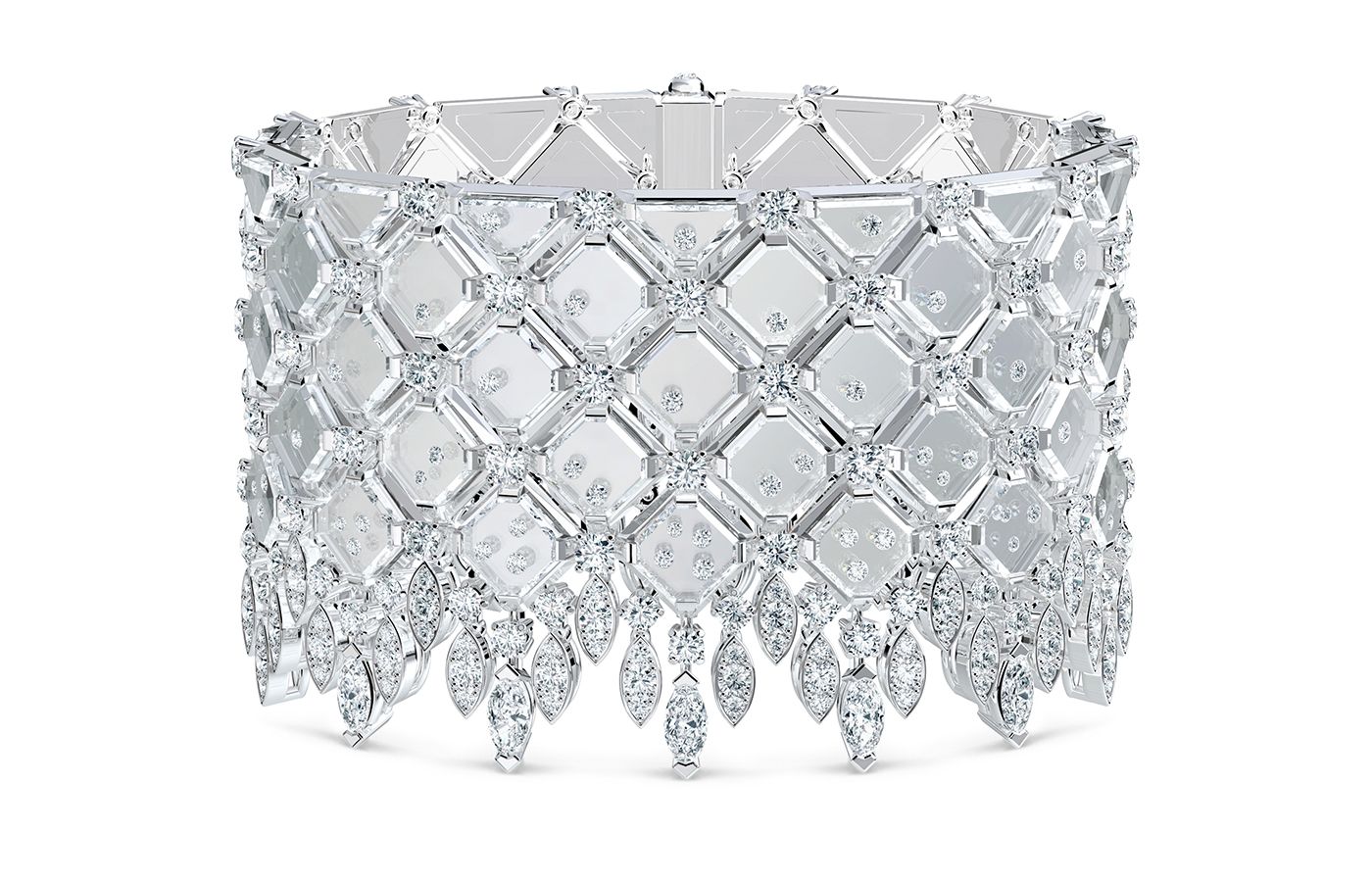  De Beers The Alchemist of Light Frozen Capture bracelet in white gold, rock crystal and diamond