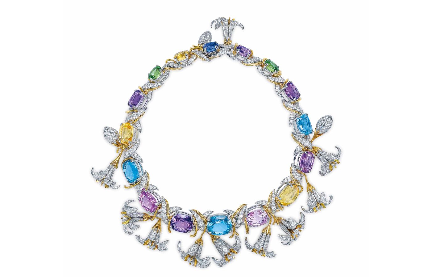  Jean Schlumberger Jasmin necklace in gold, platinum, multi-coloured gemstones