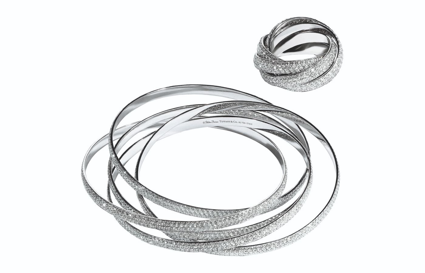 Paloma’s Melody bracelet and ring in white gold and diamond