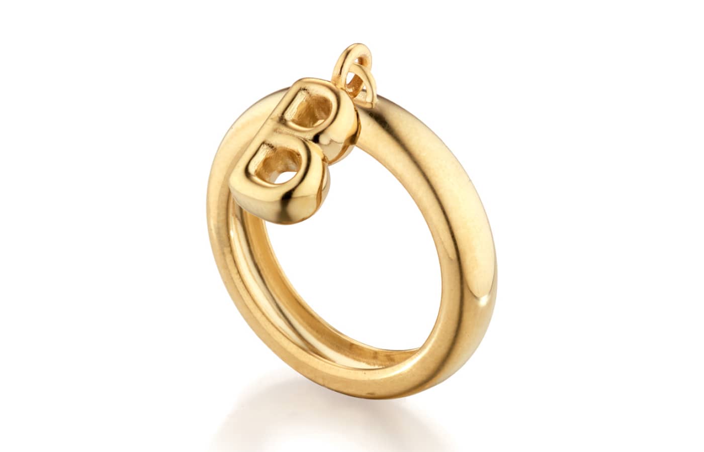  Elizabeth Moore Alphabet B ring in gold