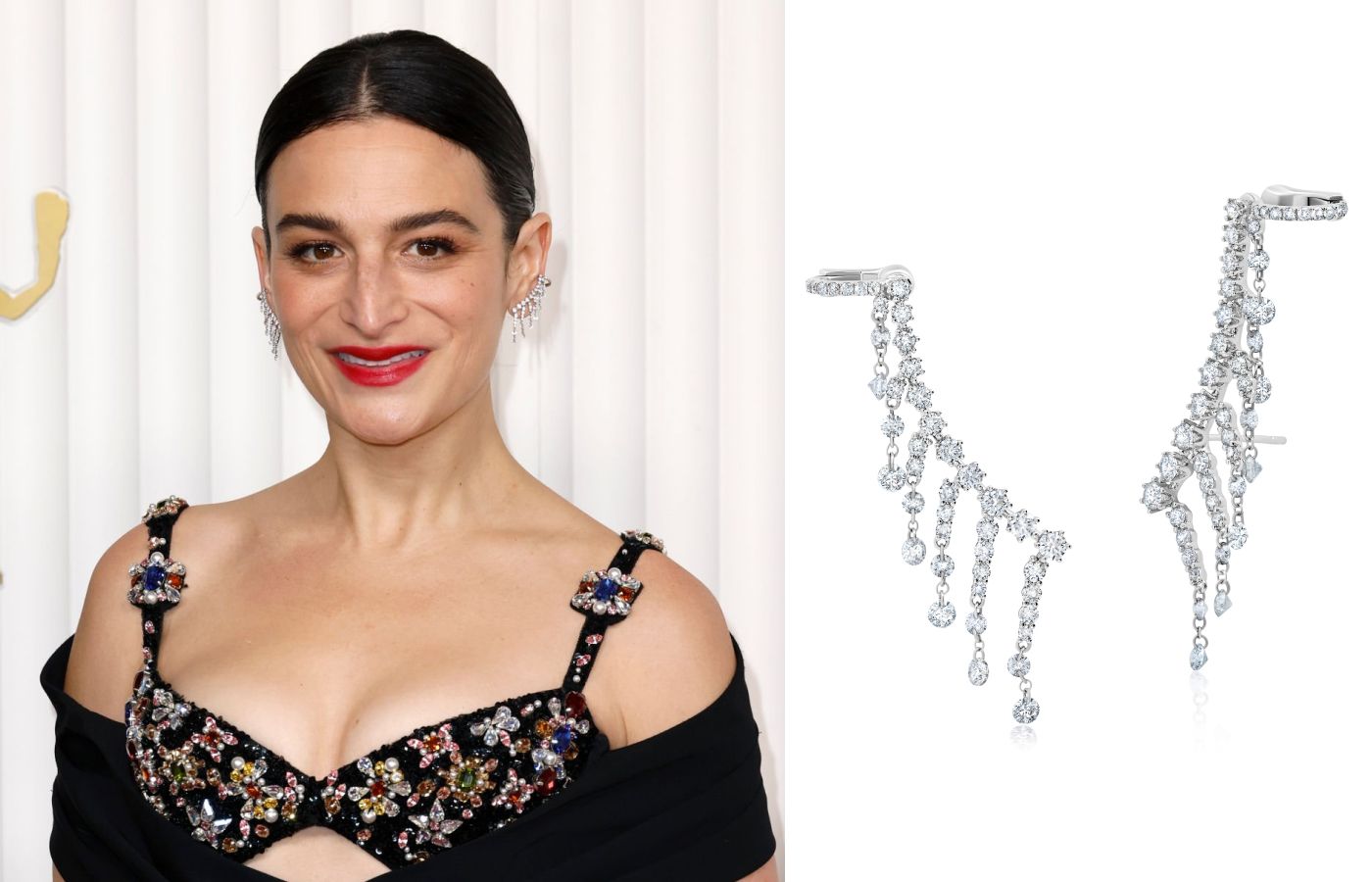 Jenny Slate in diamond ear climbers by Graziela at the SAG Awards 2023