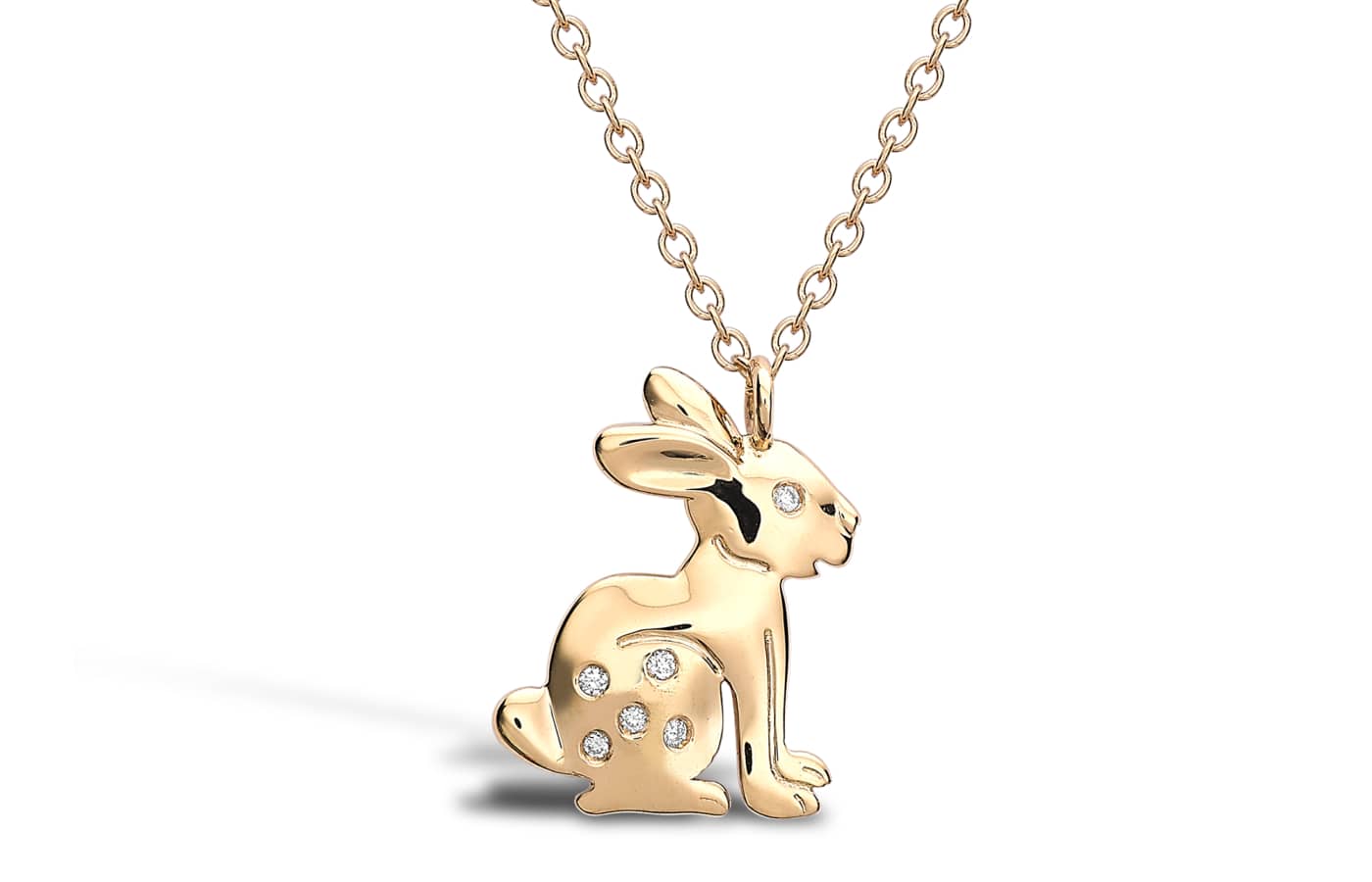  Pragnell Rabbit pendant in gold and diamond