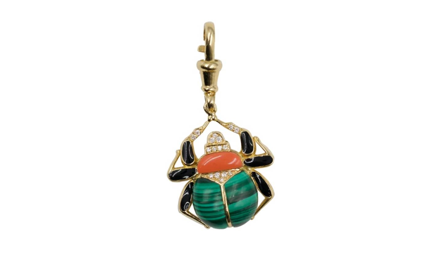  Stone Fine Jewelry Spider pendant in gold and precious gemstones