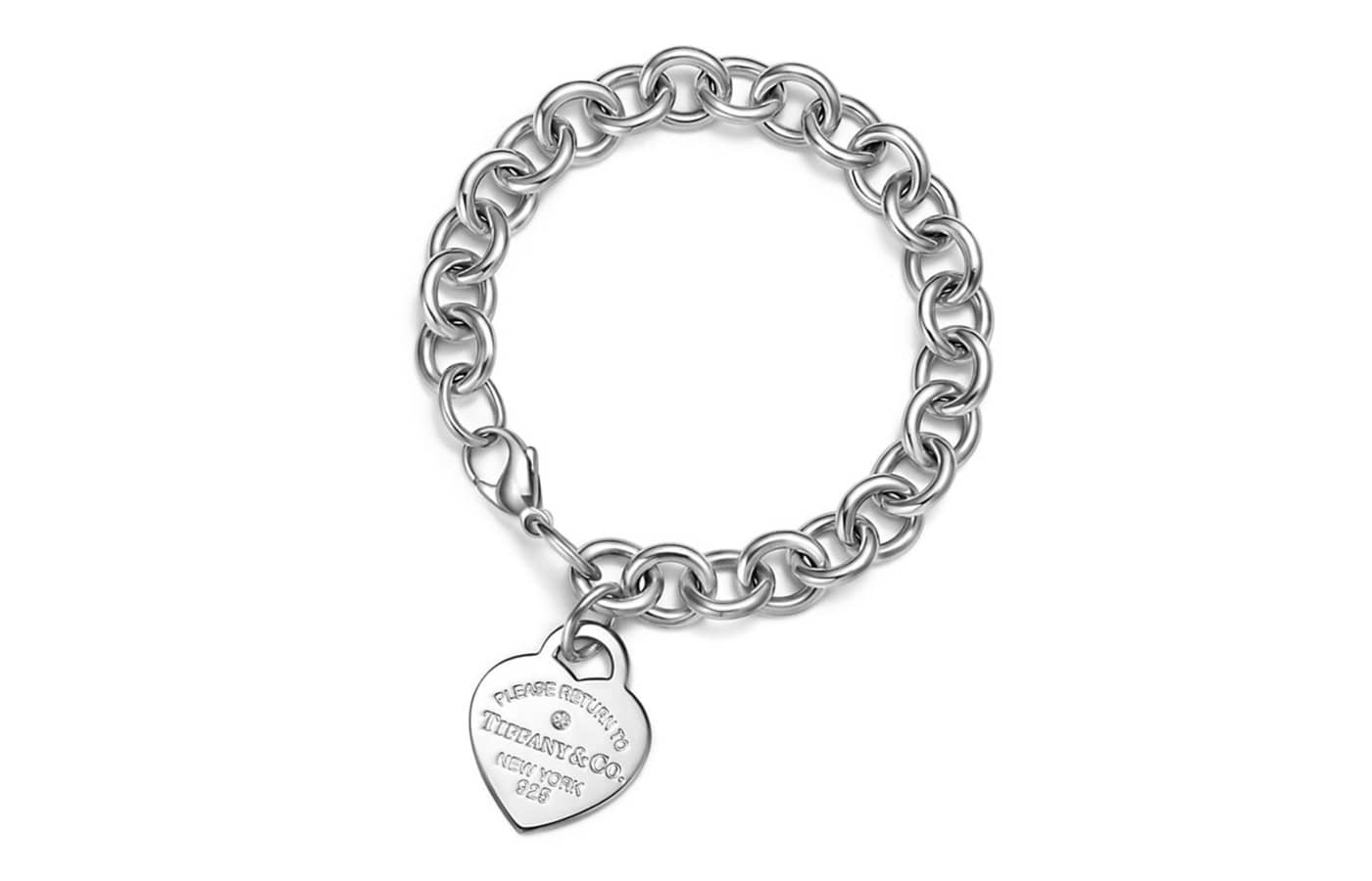 Tiffany & Co. Classic Heart charm bracelet in white gold