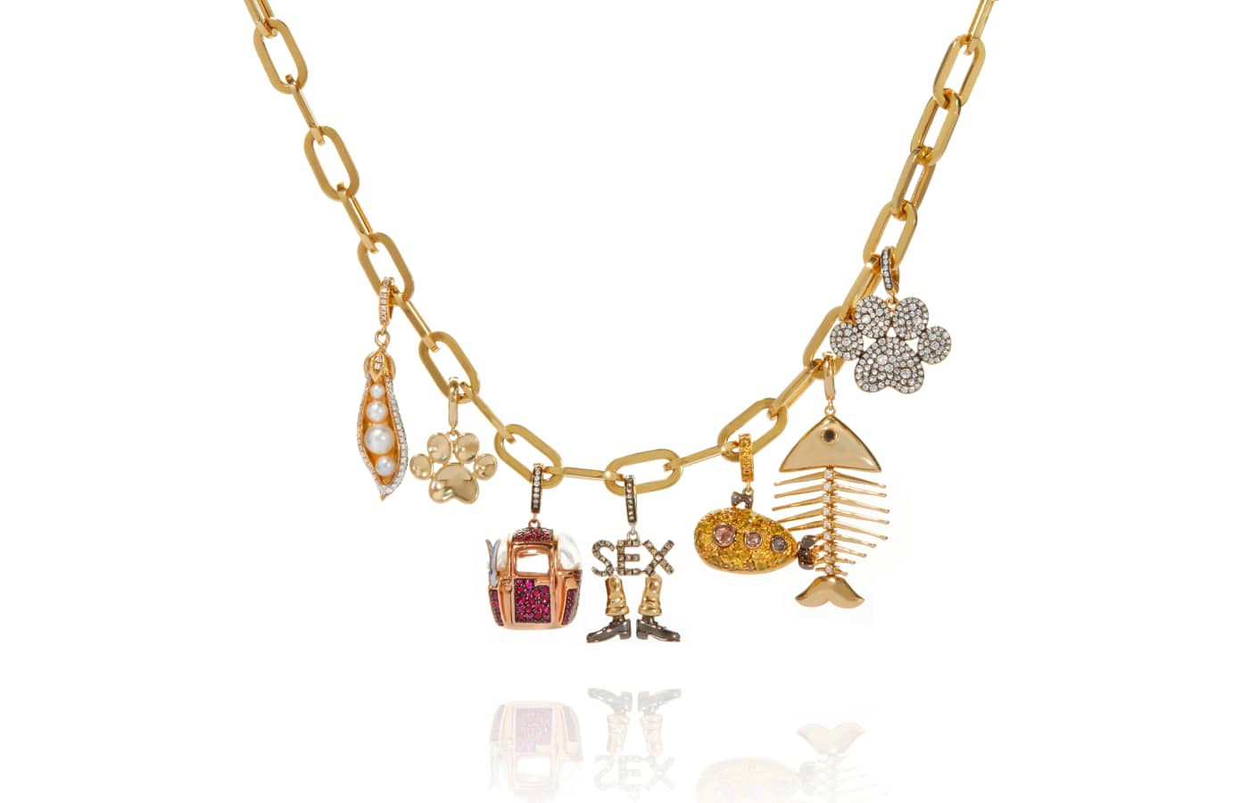  Annoushka My Life in Charms bracelet in gold, coloured gemstones and diamonds