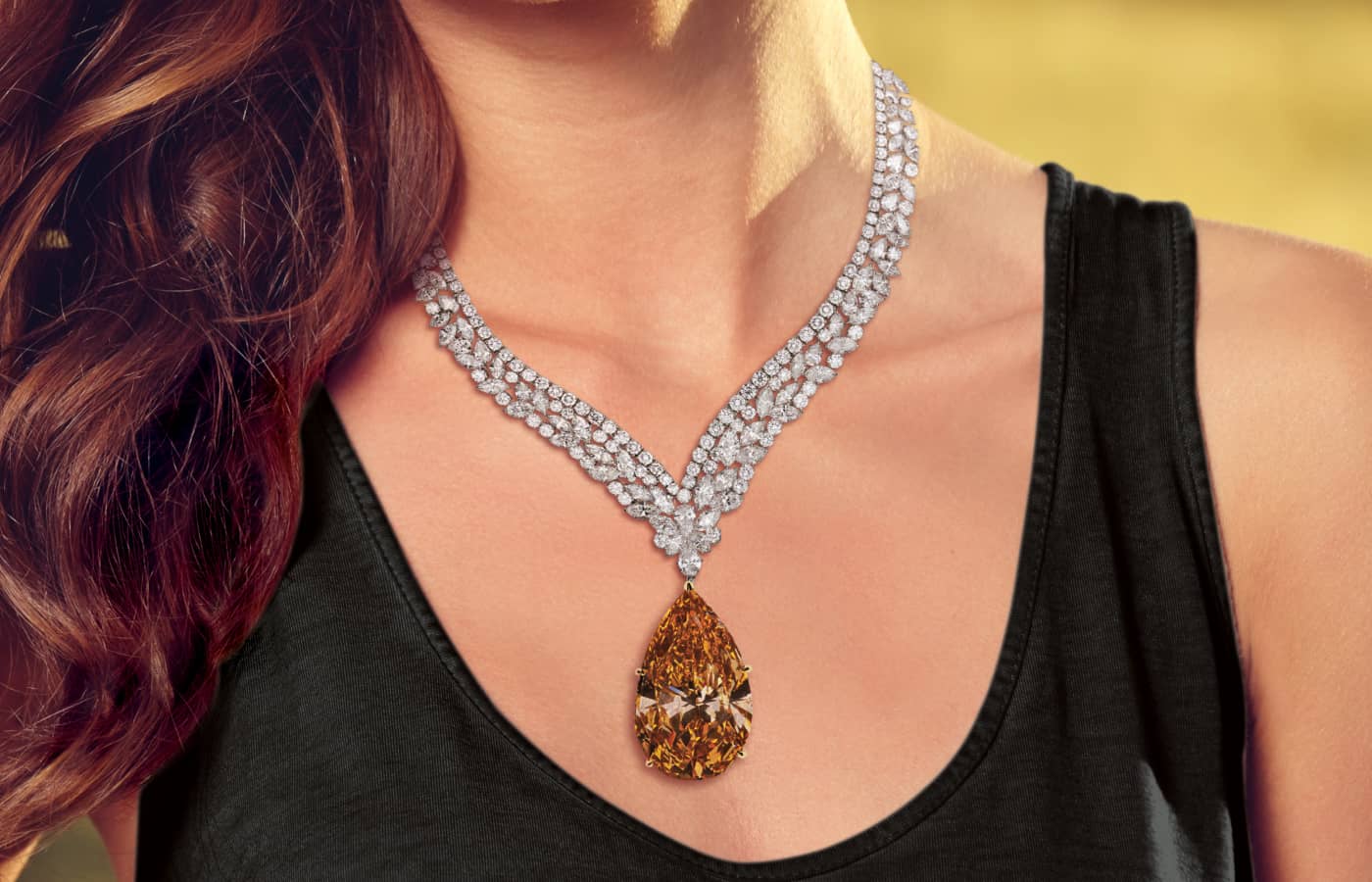  A pear-shaped diamond necklace by new Haute Jewels Geneva exhibitor for 2023, Scott West Diamonds