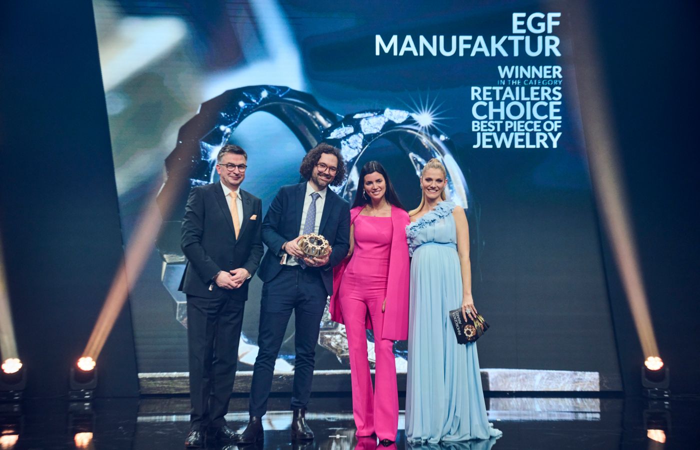  The winners in the 'Retailers' Choice Award - Best Piece of Jewellery' category at the Inhorgenta Awards 2023 were egf Manufaktur