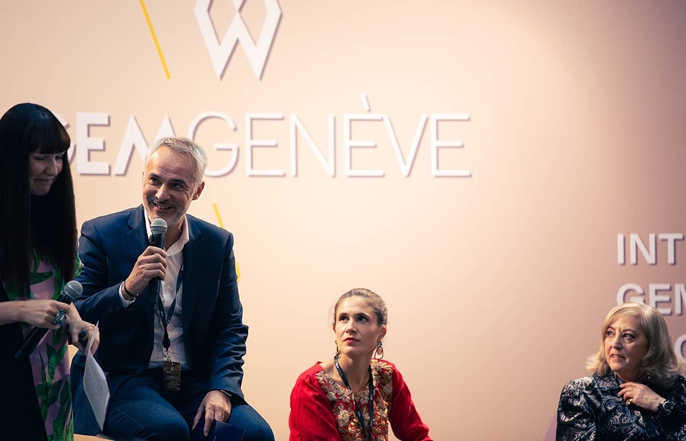Katerina Perez was joined by Olivier Bachet, Alix Dumas and jewellery historian, author and journalist, Vivienne Becker, at GemGenève in November 2022