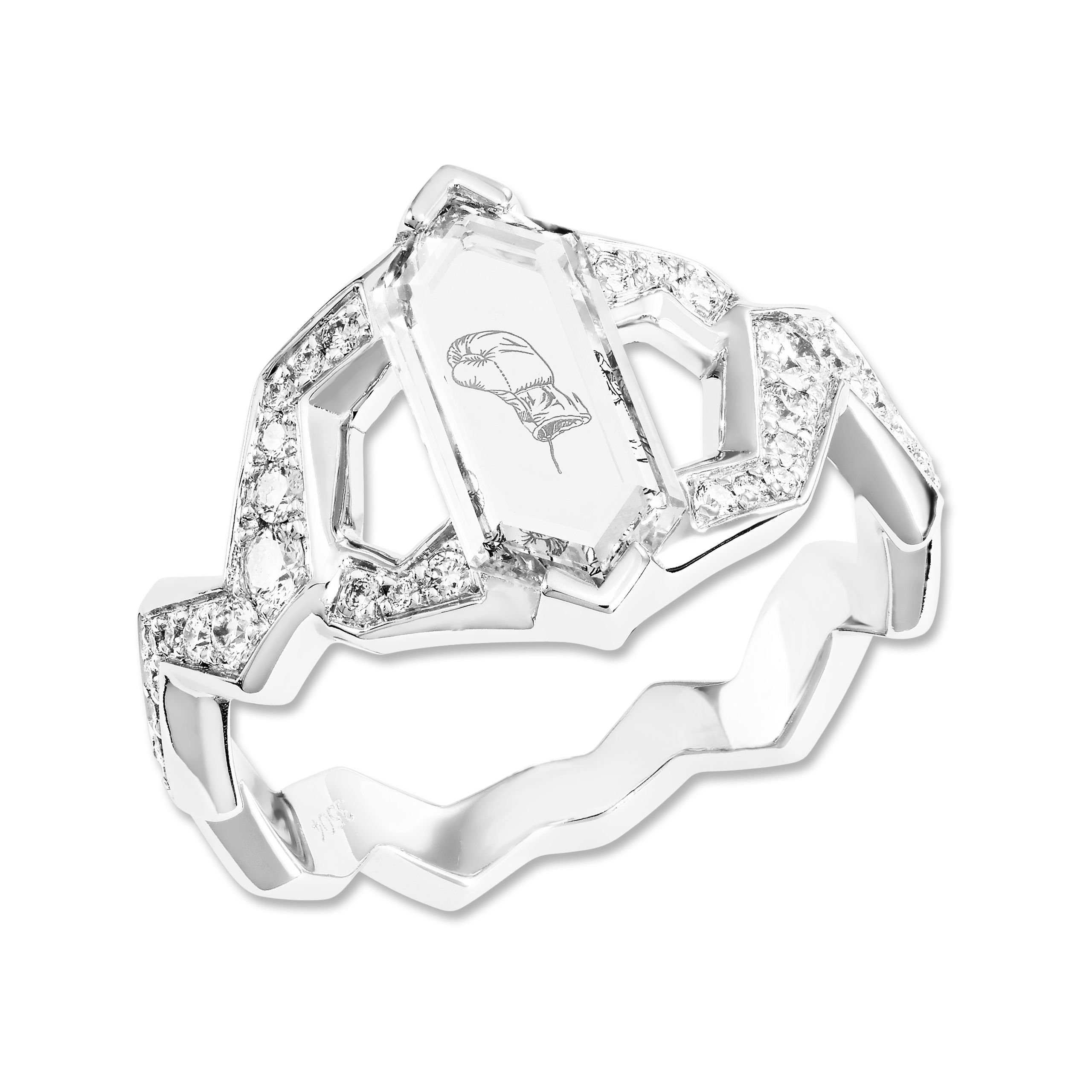  Lorenz Baumer portrait cut diamond Tattoo ring 
