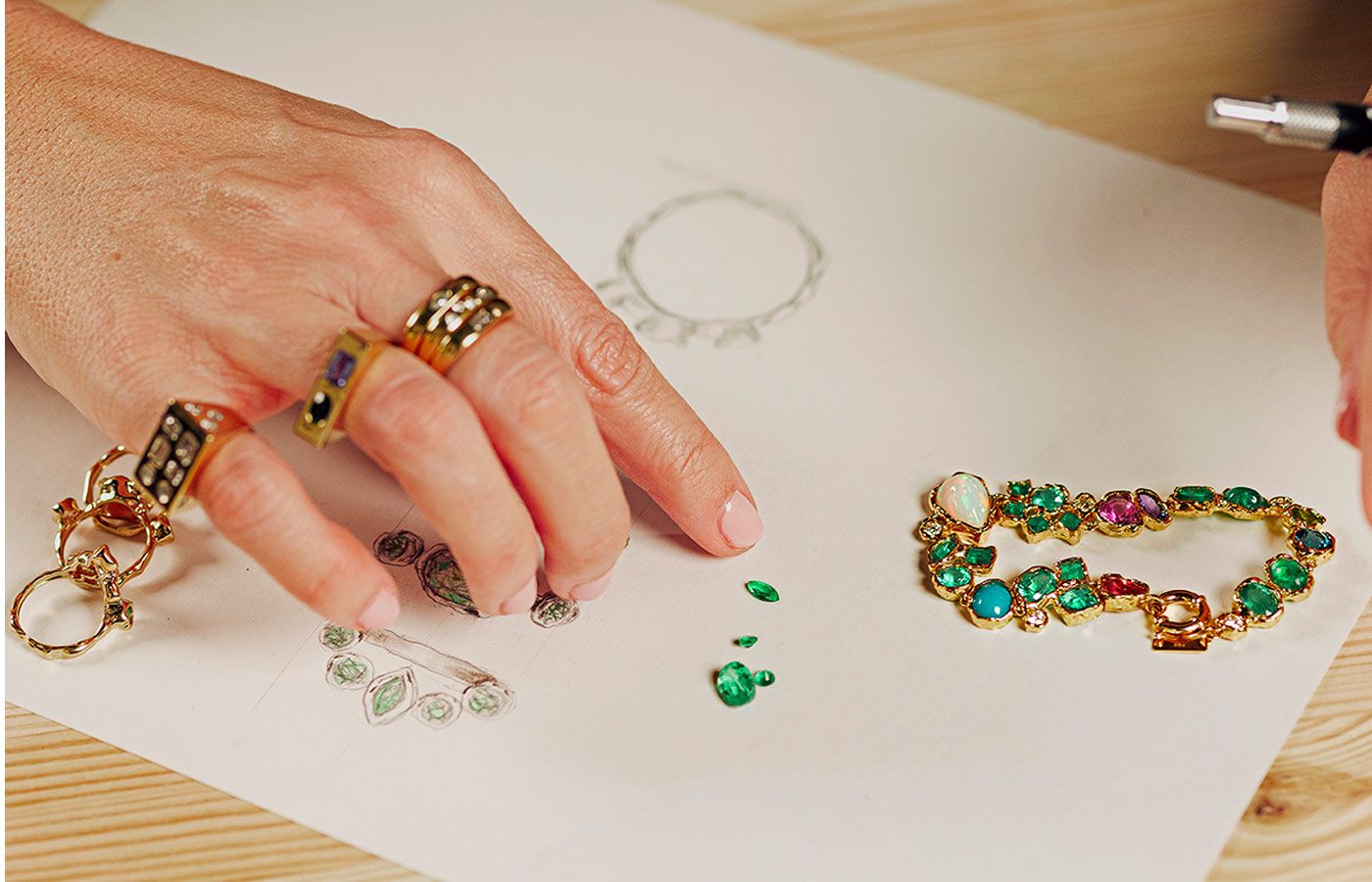  Custom-made jewellery being developed by Donna Hourani 