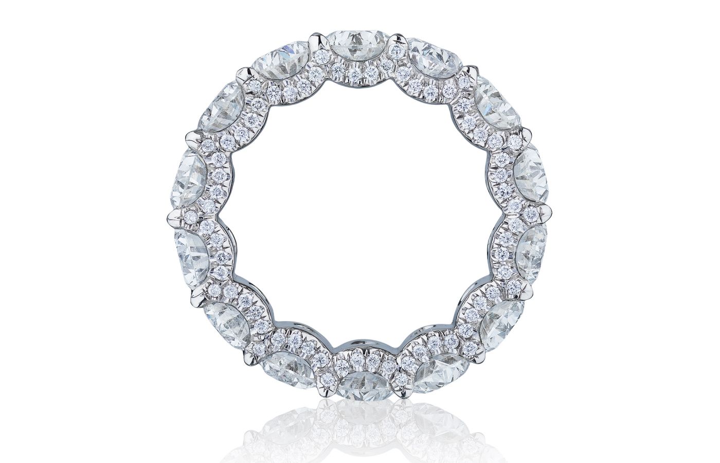 ARAZI eternity ring with round brilliant-cut diamonds built into the ring setting 