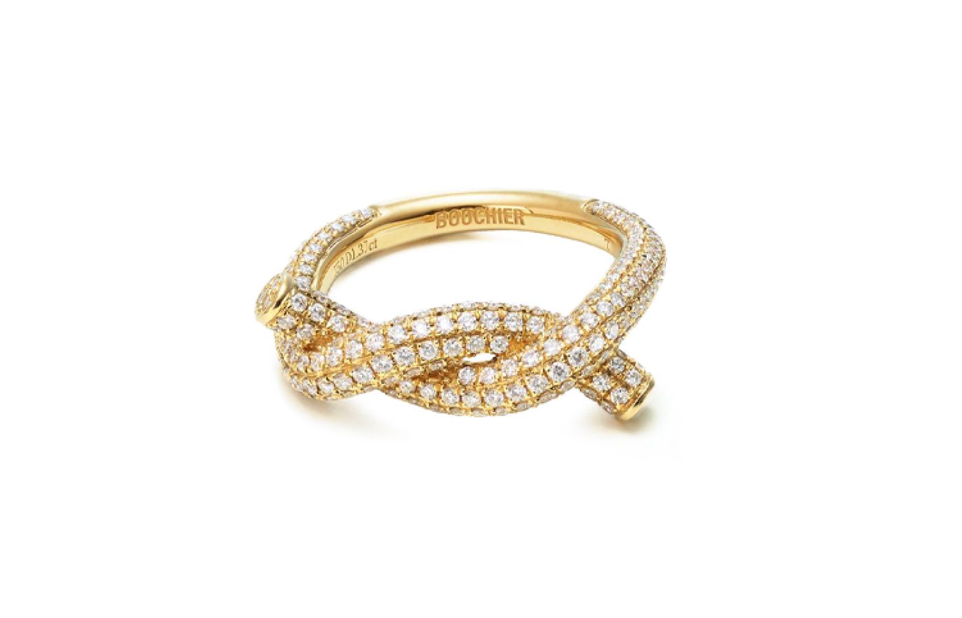  Boochier Ties ring in gold, and diamond