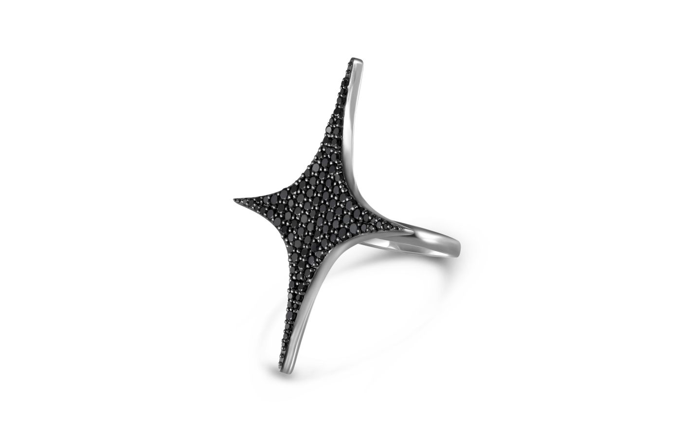 TOi Fine Jewelry white gold and black diamond ring