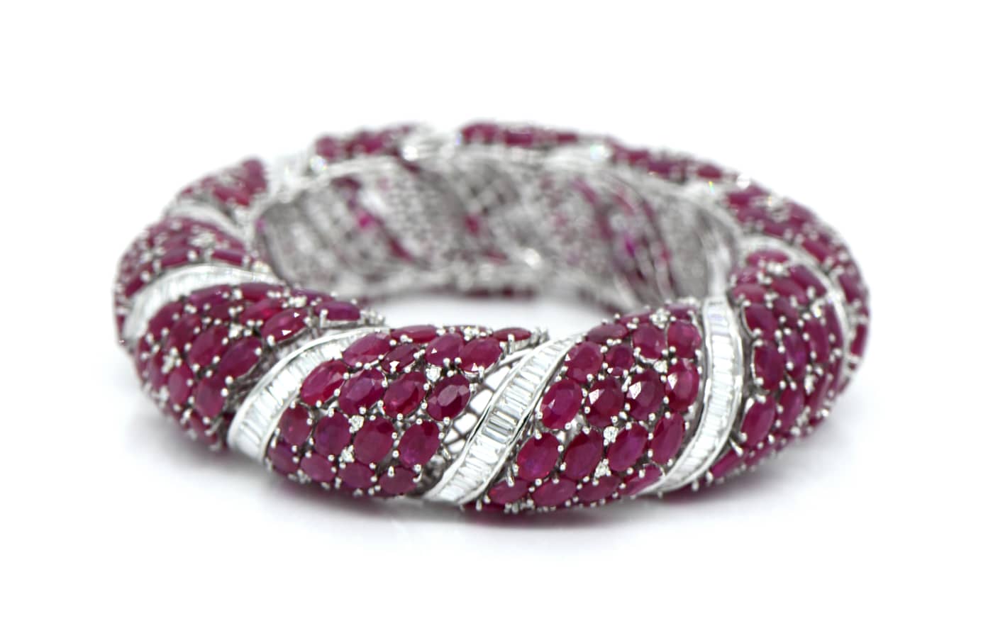 Jaipur Gems Magnificent Rubies bangle with 123.8 carats of rubies and 9.49 carats of diamonds