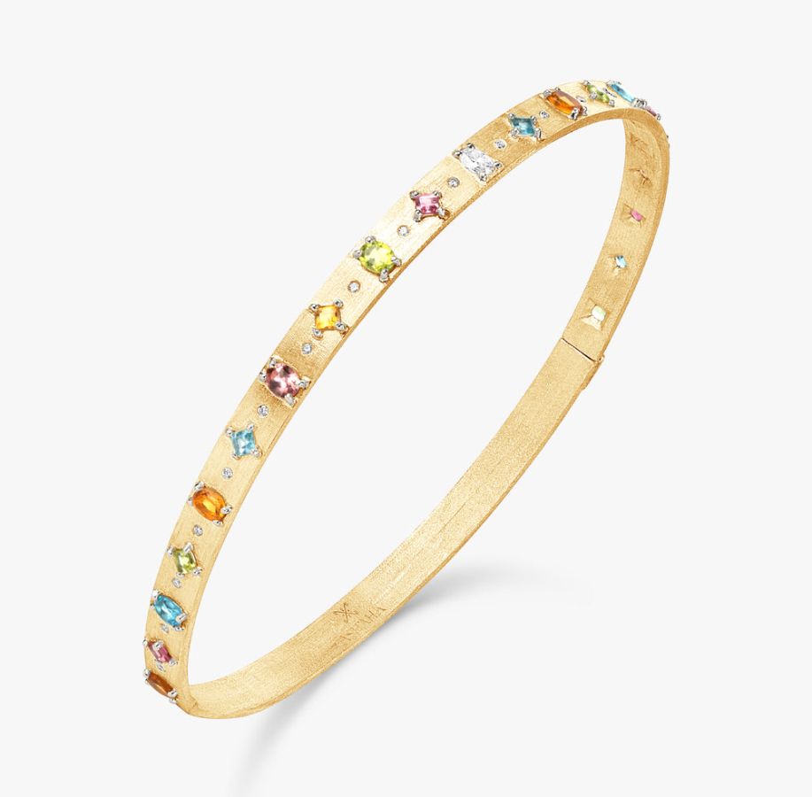  ASHAHA Sana Necklace choker in diamond, tourmaline, citrine, peridot and topaz 