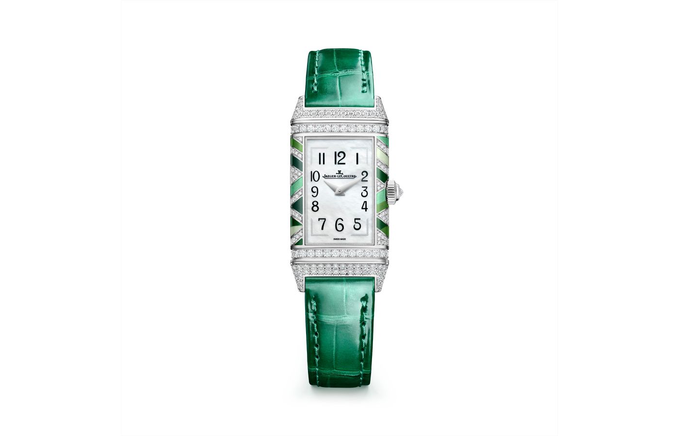  Jaeger-LeCoultre Jaeger-LeCoultre Reverso One Precious Colours Green watch in enamel, white gold and diamond